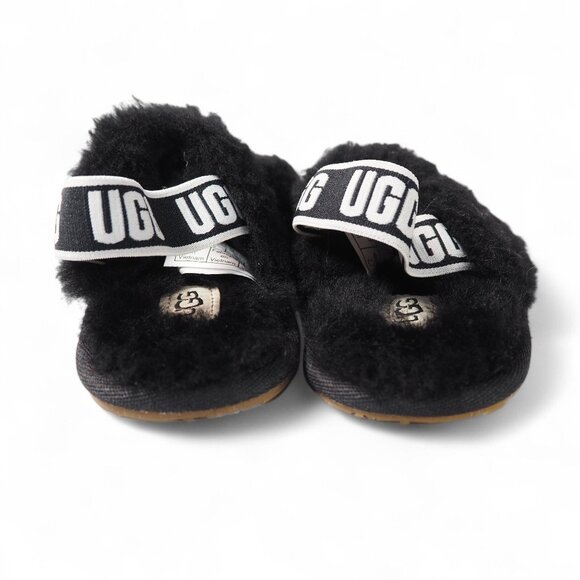 UGG Oh Fluff Yeah Slingback Slide Sandals Black 1116636T Toddler 6 - Picture 5 of 10